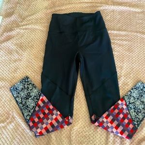 Free People movement black patchwork leggings, Size S